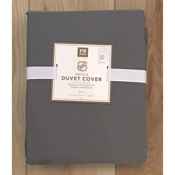 Pottery Barn Teen Other - NEW Pottery Barn Gray NHL Patch Ready DUVET COVER Twin TwinXL 100% Cotton